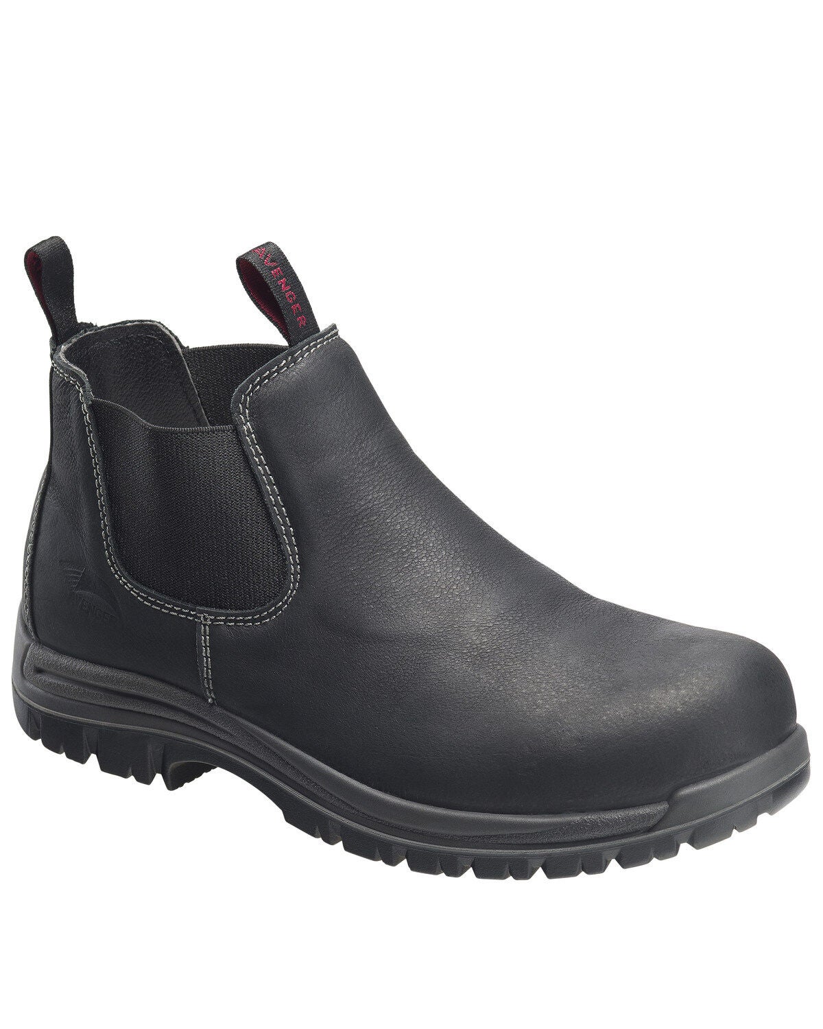 Avenger Men's Foreman Pull On Work Boots - Composite Toe, Black, hi-res