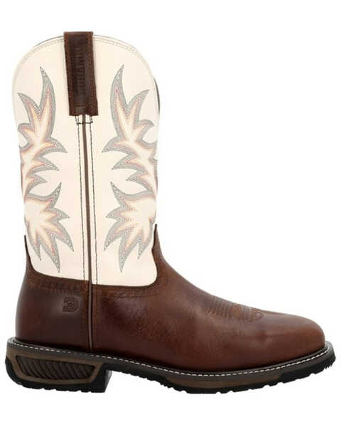Image #2 - Durango Men's 11" Workhorse Western Boots -  Steel Toe, Chocolate, hi-res