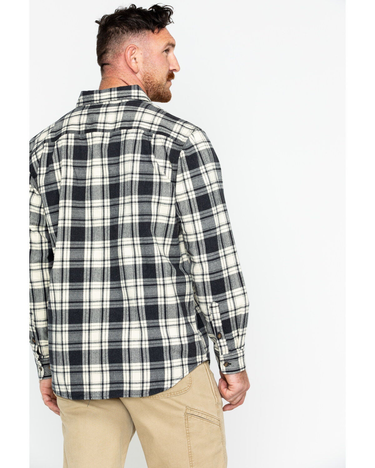 carhartt men's hubbard plaid long sleeve button down shirt