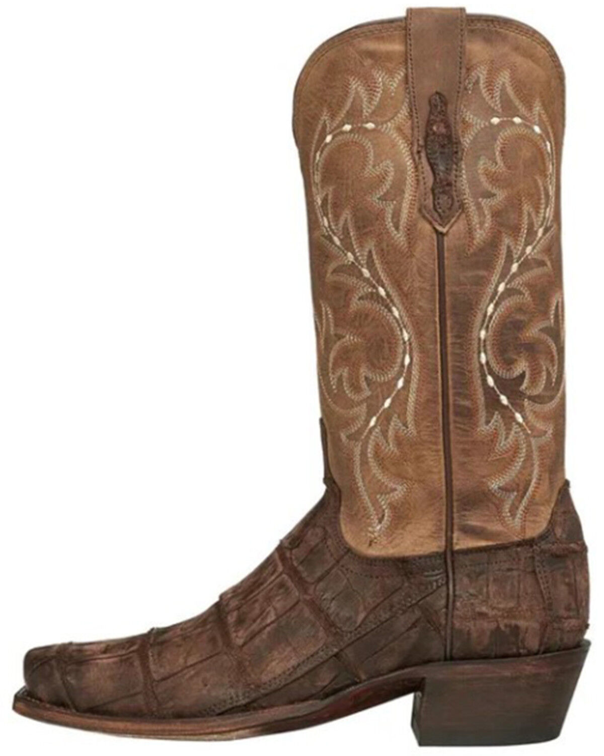 Image #6 - Lucchese Men's Handmade Burke Alligator Western Boots - Square Toe, Chocolate, hi-res