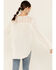 Image #3 - Nostalgia Women's Solid Cream Lace Tie-Front Long Sleeve Top, Cream, hi-res
