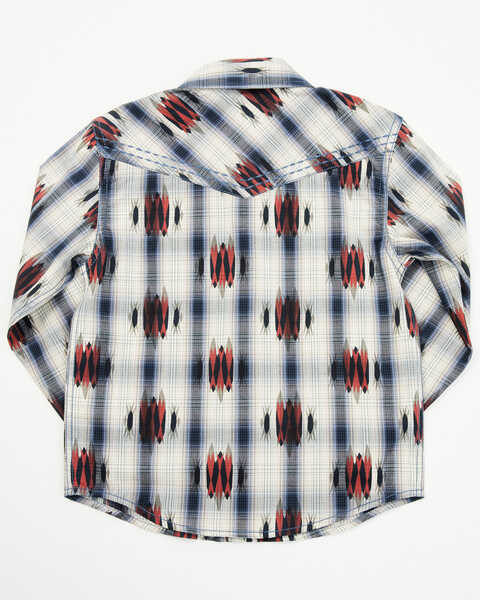 Image #3 - Cody James Toddler Boys' Zion Sunset Plaid Print Long Sleeve Snap Western Shirt , Red, hi-res