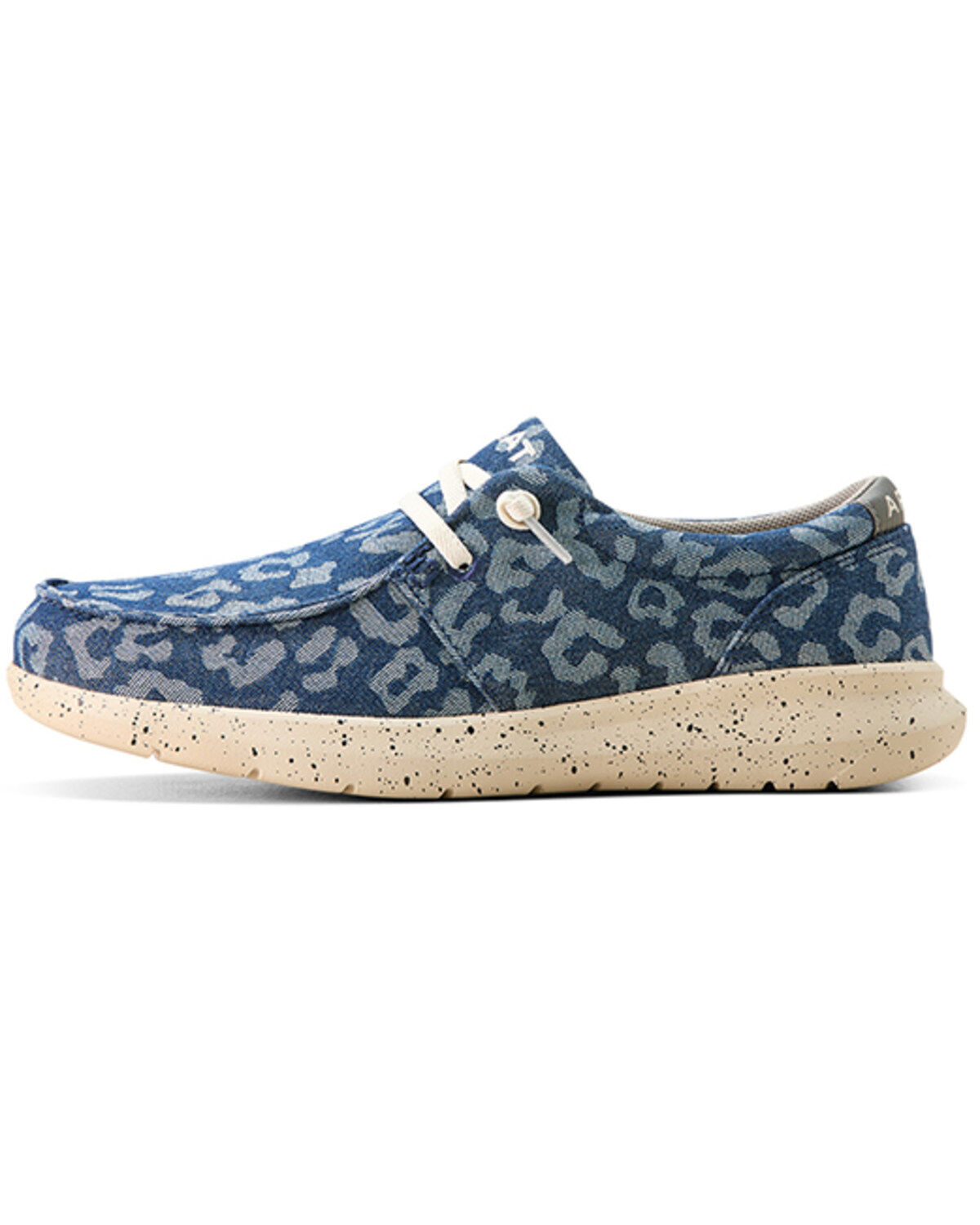Image #2 - Ariat Women's Hilo Denim Leopard Print Casual Shoes - Moc Toe, Blue, hi-res