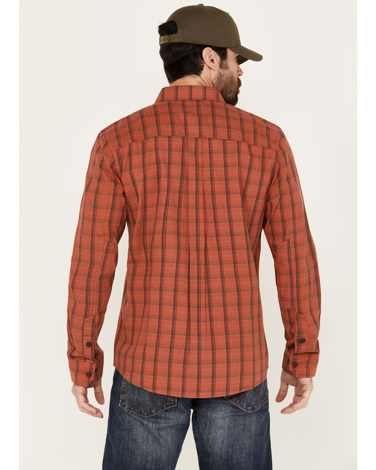 Image #4 - Brothers and Sons Men's Austin Plaid Print Long Sleeve Button Down Shirt, Medium Red, hi-res