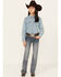 Image #3 - Shyanne Girls' Medium Wash Faded Paisley Pocket Stretch Bootcut Jeans, Blue, hi-res