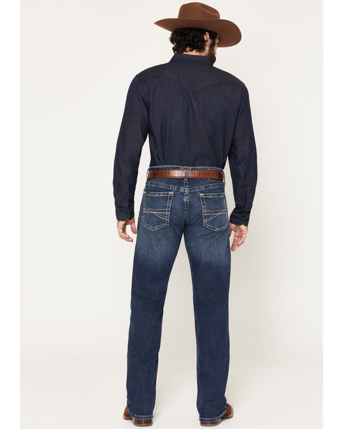 Image #3 - Ariat Men's M2 Kenny Dark Wash Relaxed Straight Stretch Denim Jeans, Dark Wash, hi-res