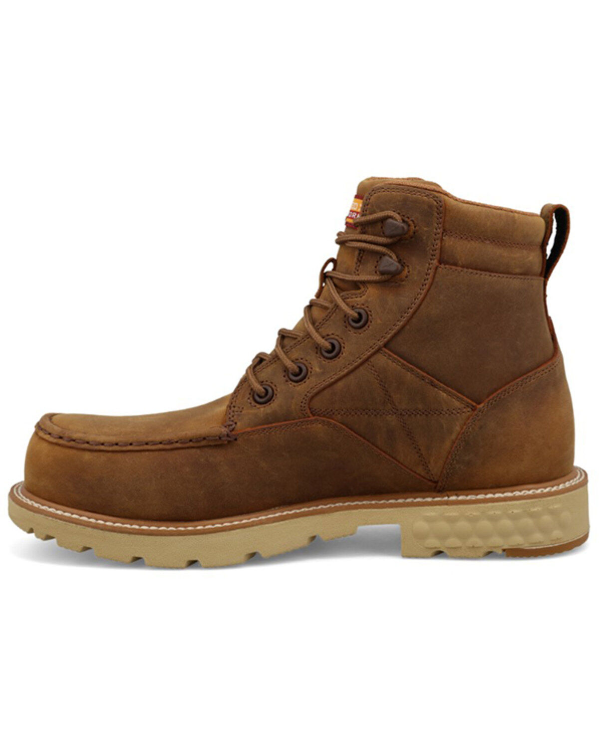 Image #3 - Twisted X Men's 6" Lace-Up Work Boots - Composite Toe, Tan, hi-res