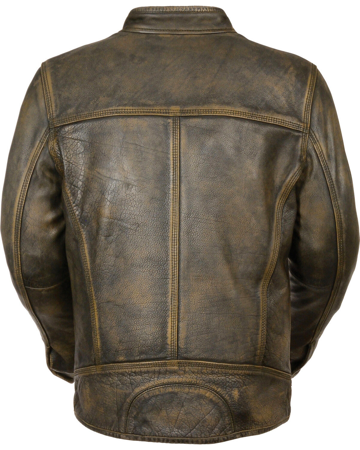 Image #2 - Milwaukee Leather Men's Distressed Scooter Jacket w/ Venting, Black/tan, hi-res