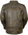 Image #2 - Milwaukee Leather Men's Distressed Scooter Jacket w/ Venting, Black/tan, hi-res