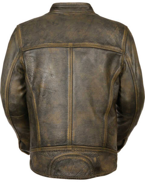 Milwaukee Leather Men's Brown Distressed Scooter Jacket w/ Venting , Black/tan, hi-res