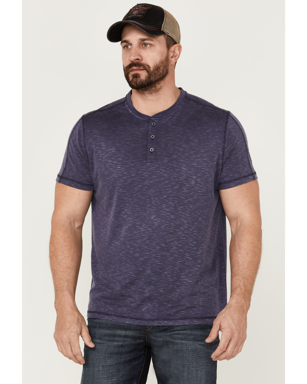 Image #1 - Flag & Anthem Men's Momentum Performance Slub Henley T-Shirt, Navy, hi-res