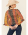Image #4 - Shyanne Women's Boho Floral Stripe Bell Sleeve Top, Black, hi-res
