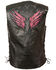 Milwaukee Leather Women's Stud & Wings Leather Vest, Pink/black, hi-res