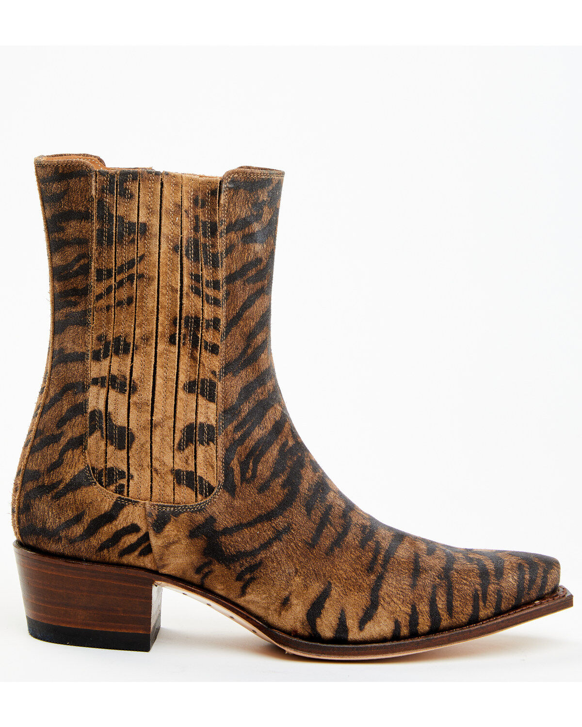 Image #2 - Sendra Women's Tiger Print Western Booties - Snip Toe, , hi-res