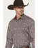Image #2 - Stetson Men's Medallion Print Long Sleeve Snap Western Shirt, Wine, hi-res