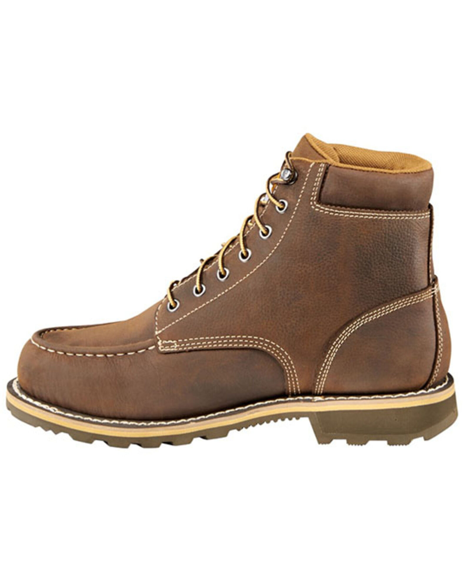 Image #3 - Carhartt Men's 6" Waterproof Lug Work Boots - Moc Toe, Chocolate, hi-res