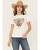 Image #1 - Wrangler Retro Women's Cowboy Logo Short Sleeve Graphic Tee, White, hi-res