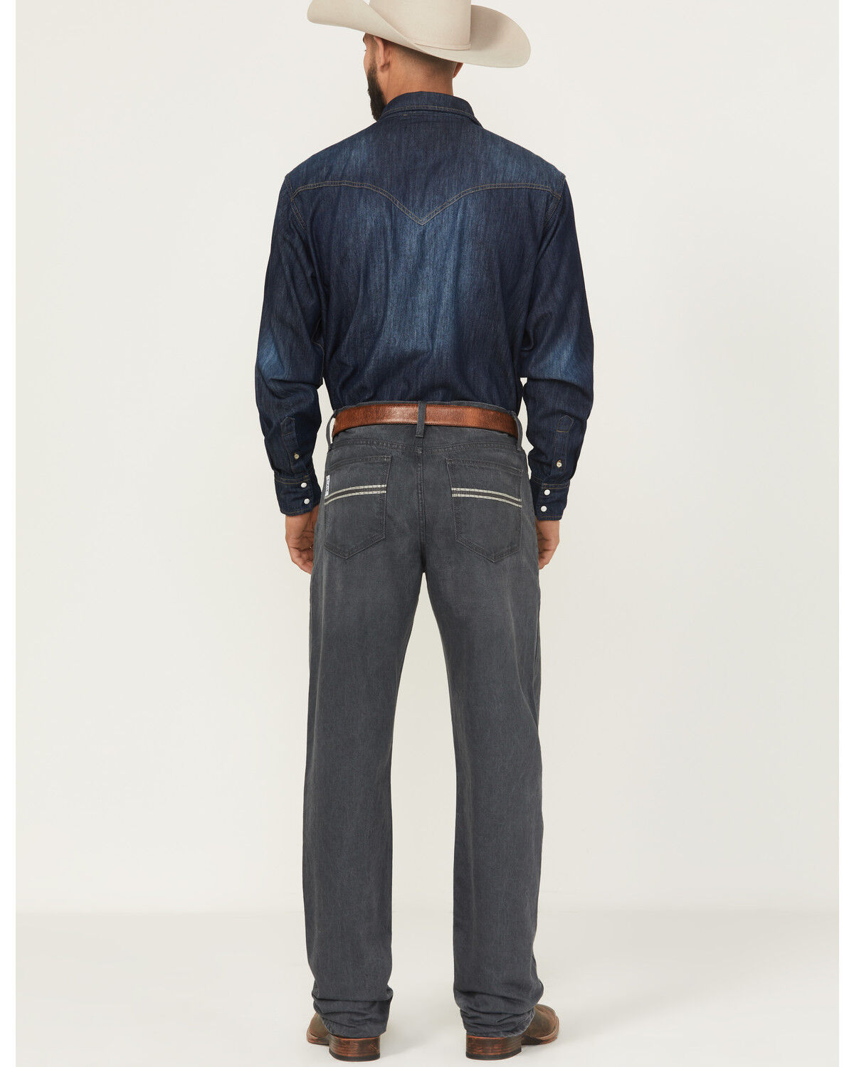 Image #3 - Cinch Men's White Label Medium Wash Relaxed Bootcut Denim Jeans, Grey, hi-res