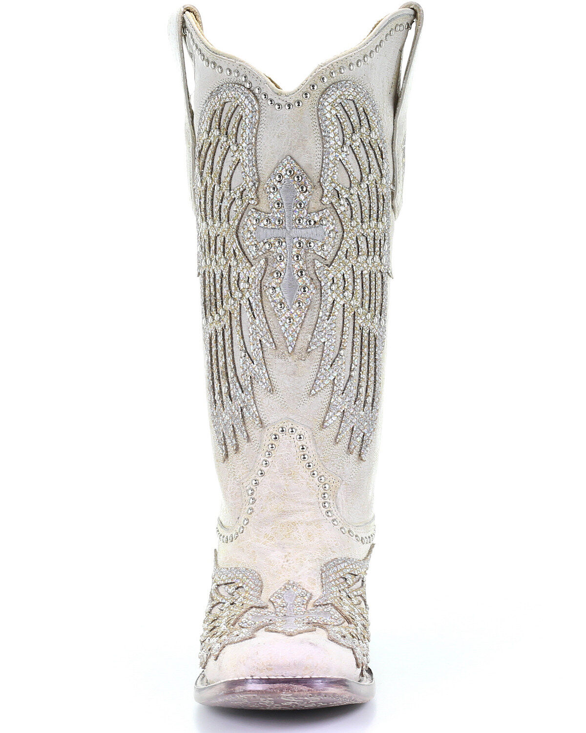 Image #5 - Corral Women's White Cross & Wings Western Boots - Square Toe, , hi-res