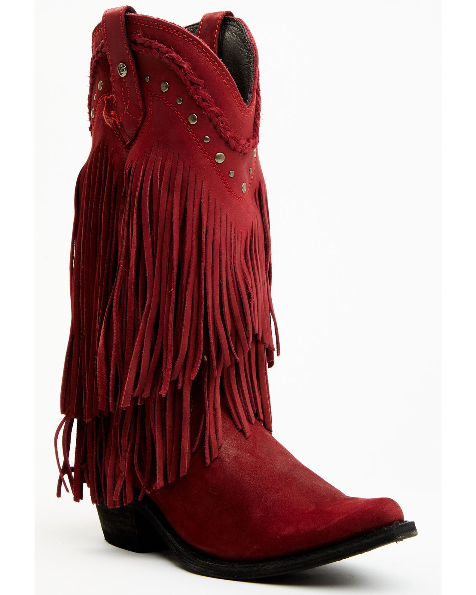 Women's black sales fringe boots