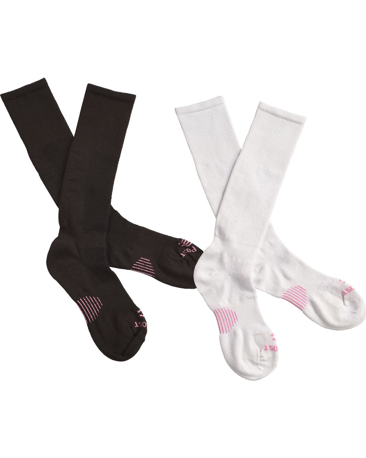 Dan Post Women's Cowgirl Certified Sleek Thin Socks - Black and White, Black/white, hi-res