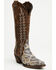 Image #1 - Tanner Mark Women's Snake Print Tall Western Boots - Snip Toe, Natural, hi-res
