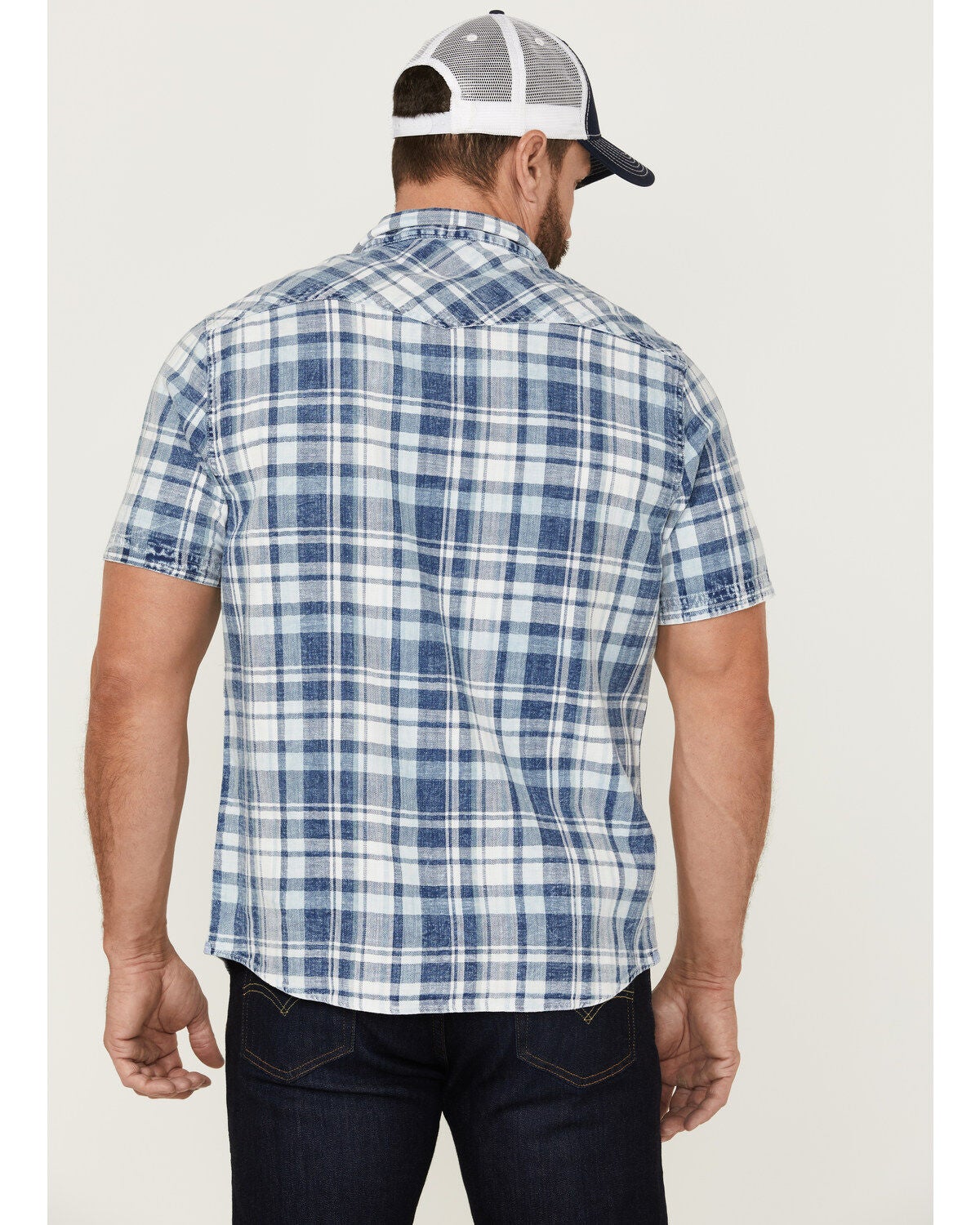 Image #4 - Flag & Anthem Men's Bartlett Vintage Plaid Short Sleeve Snap Western Shirt, , hi-res