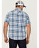 Image #4 - Flag & Anthem Men's Bartlett Vintage Plaid Short Sleeve Snap Western Shirt , Indigo, hi-res