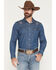 Image #1 - Pendleton Men's Dark Wash Gambler Long Sleeve Snap Denim Western Shirt, Dark Wash, hi-res