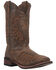 Laredo Women's Stella Leopard Print Inlay Studded Western Performance Boots - Square Toe, Brown, hi-res