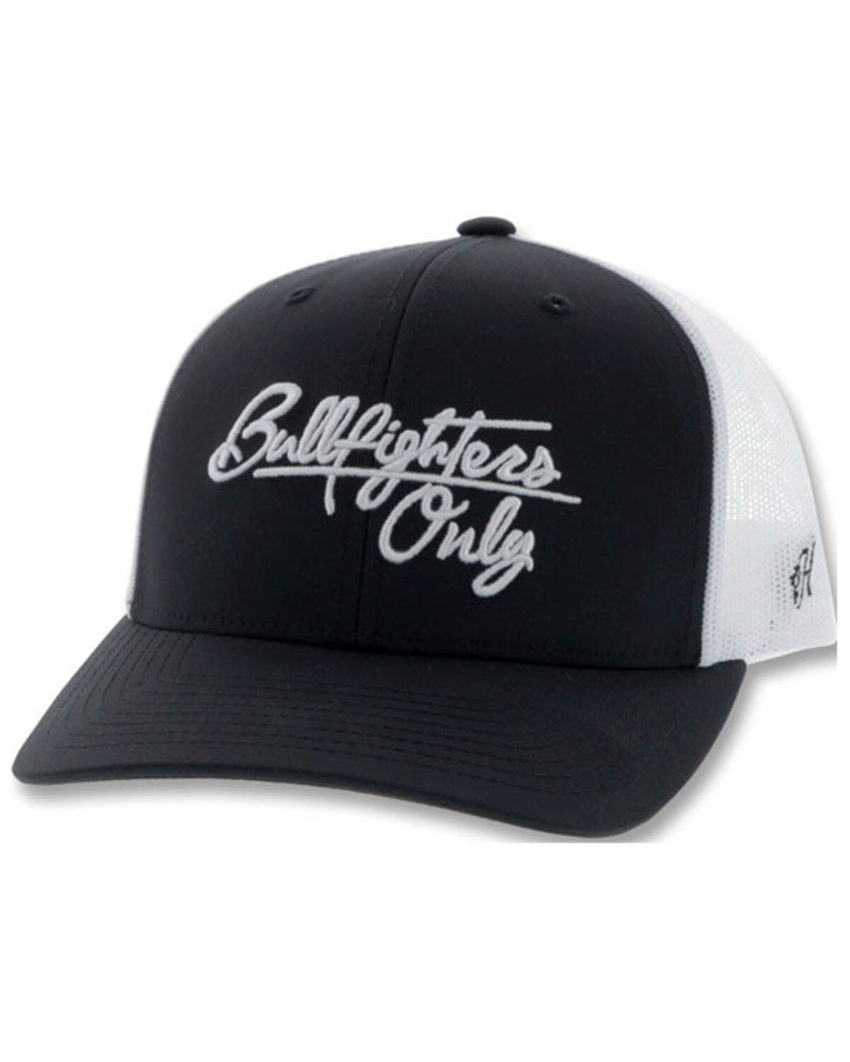 Image #1 - Hooey Men's Bull Fighters Only Embroidered Trucker Cap, Black, hi-res