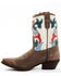 Image #3 - Laredo Women's Western Fashion Boots - Snip Toe, Cream/brown, hi-res