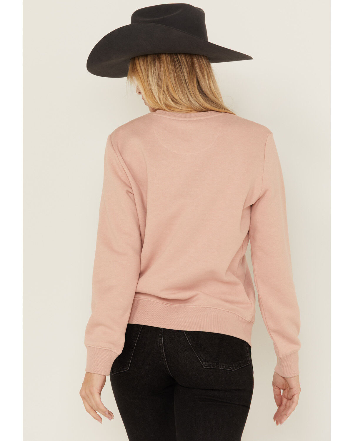 Image #4 - Wrangler Retro Women's Long Live Cowgirls Logo Crewneck, Pink, hi-res