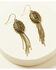 Image #1 - Shyanne Women's Gilded Gold Oval Filagree Tassel Earrings, Gold, hi-res