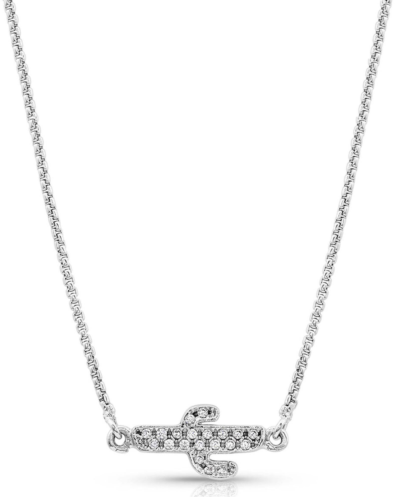 Image #1 - Montana Silversmiths Women's Two Sides To Every Cactus Necklace, Silver, hi-res