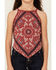 Image #3 - Shyanne Girls' Bandana Print Halter Tank, Brick Red, hi-res