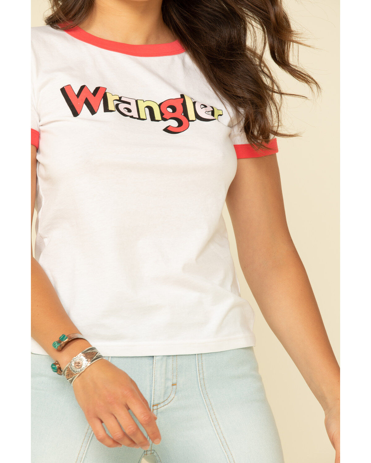 White Retro Logo Ringer Tee | Boot Barn
