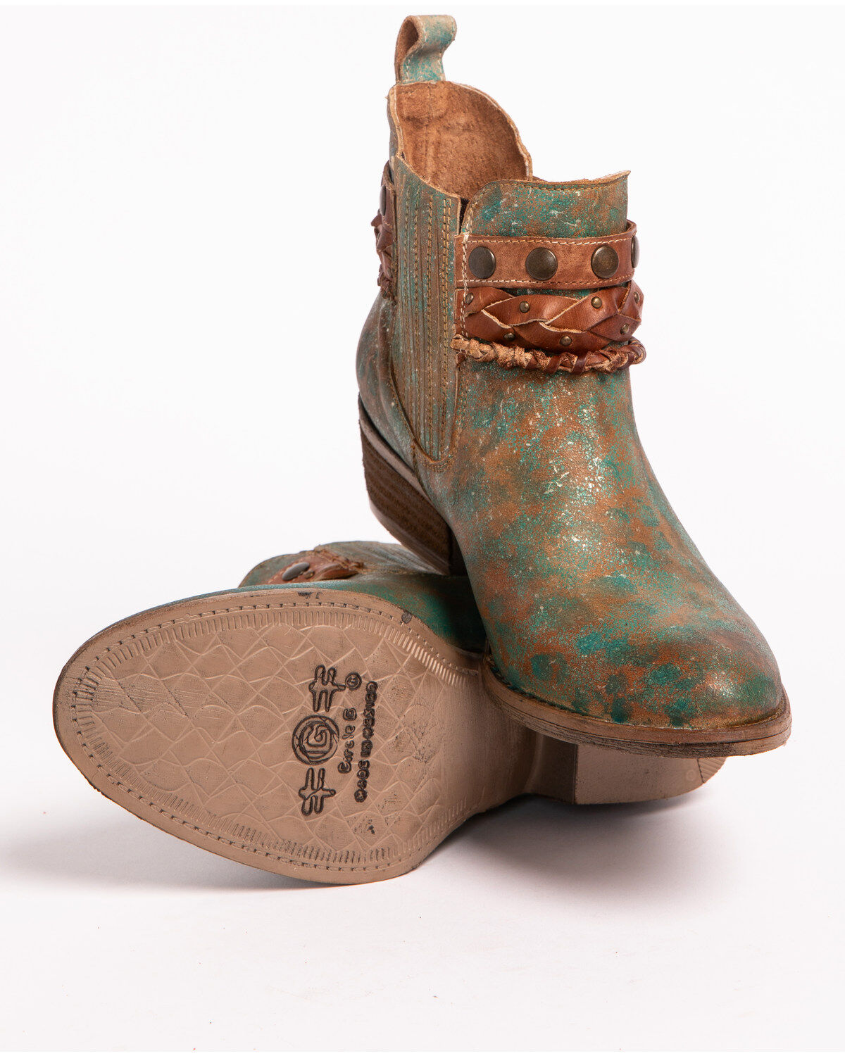 Image #6 - Circle G Women's Harness and Studded Booties - Round Toe , , hi-res