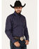 Image #2 - Ariat Men's Nossen Texas Star Print Button-Down Western Shirt, Navy, hi-res