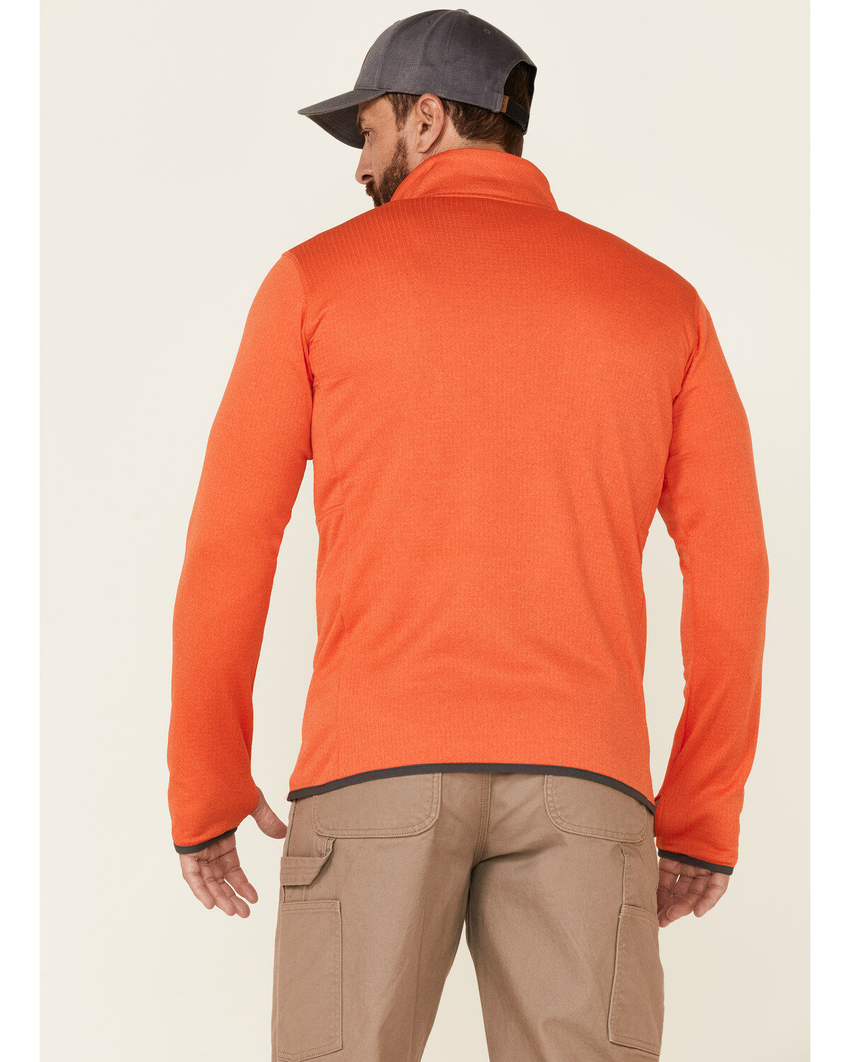 Image #4 - Columbia Men's Heather Quartz Red Park View 1/2 Zip Fleece Pullover, Orange, hi-res
