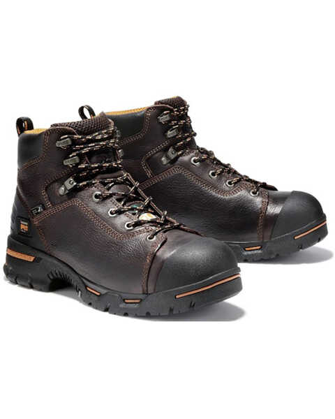 Timberland PRO Men's 6" Endurance Waterproof Work Boots - Steel Toe , Brown, hi-res