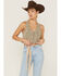 Image #1 - Shyanne Women's Marled Button-Front Cropped Sweater Vest, Dark Green, hi-res
