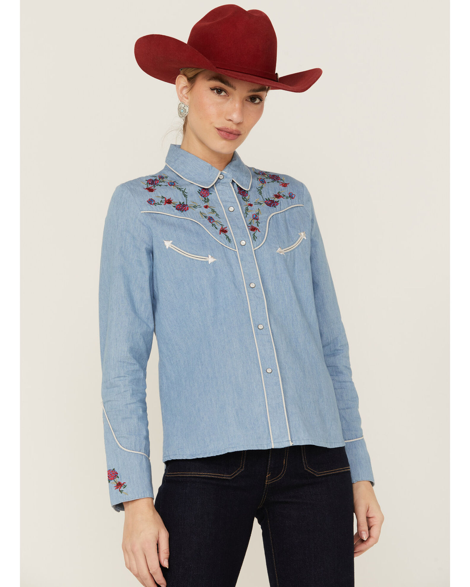 Womens scully discount embroidered western shirts