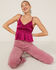 Shyanne Women's Fuchsia Satin Smocked Empire Cami, Fuchsia, hi-res