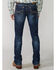 Image #1 - Stetson Rock Fit Barbwire "X" Stitched Jeans, Med Wash, hi-res