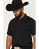 Image #2 - Ariat Men's Fitted Logo Short Sleeve Polo, Black, hi-res