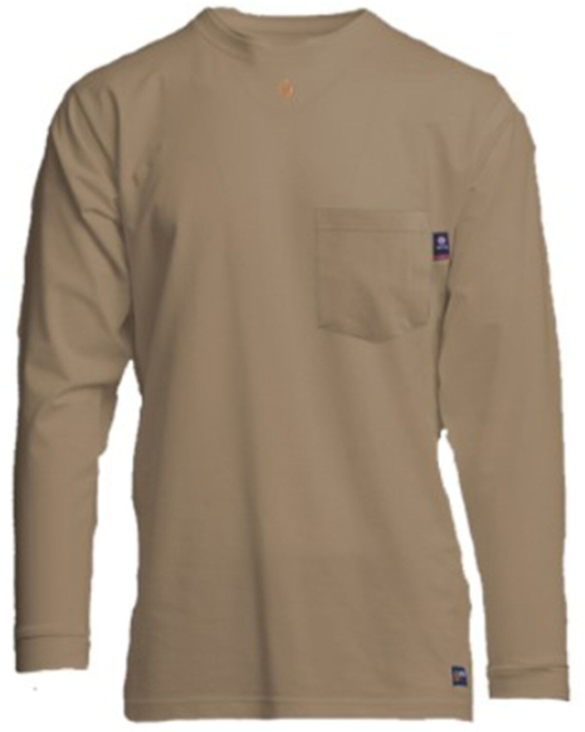 Image #1 - Lapco Men's FR Solid Long Sleeve Work Pocket T-Shirt, Beige/khaki, hi-res