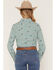 Image #4 - Wrangler Retro Women's Running Horse Plaid Print Long Sleeve Snap Western Shirt, Green, hi-res