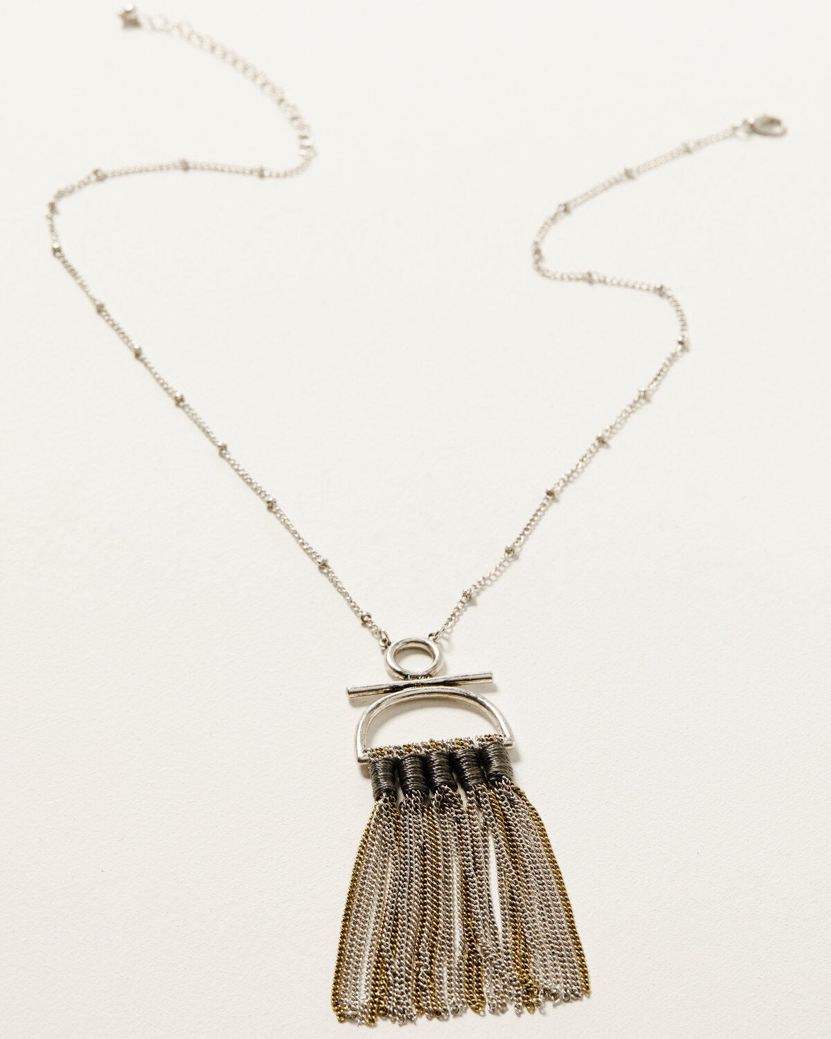 Shyanne Women's Long Chain Fringe Necklace, Silver, hi-res