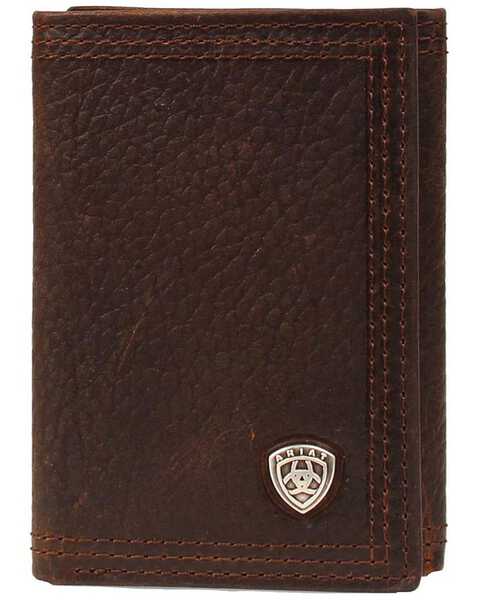 Image #1 - Ariat Men's Tri-Fold Wallet, Brown, hi-res